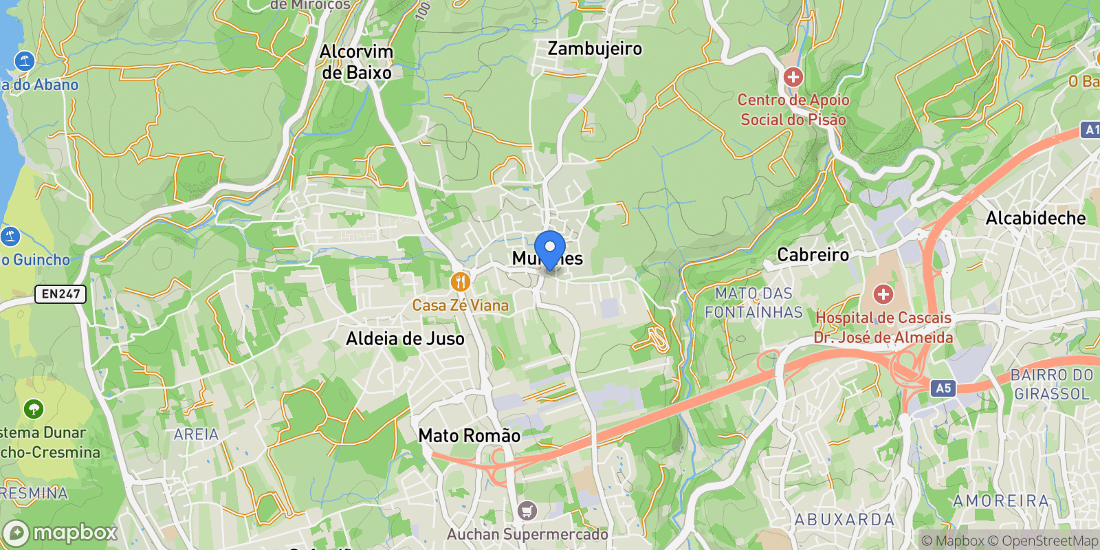 Map showing Largo Infante Dom Henrique, 2755-233 Alcabideche, Portugal, Alcabideche, Lisbon, Portugal.