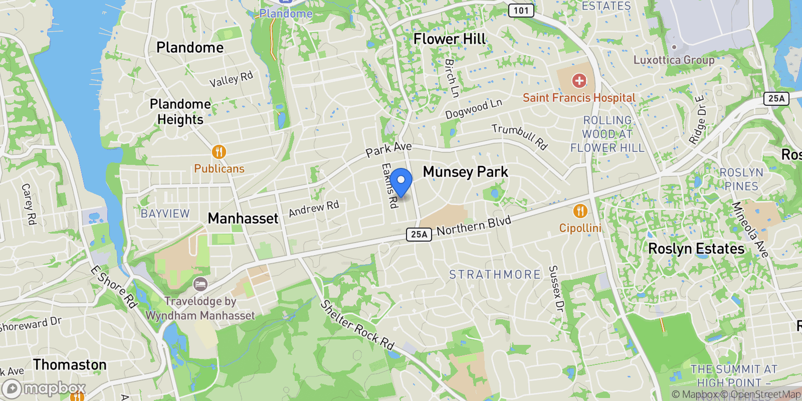 Map showing 53 Stuart Place , Manhasset, NY 11030, Manhasset, New York, United States.