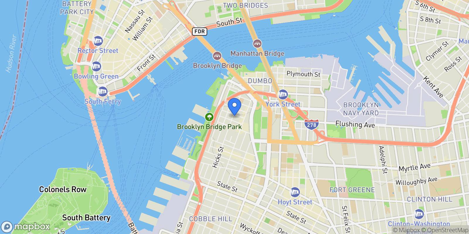 Map showing 87 Hicks St. 2b, Brooklyn, NY 11201, New York, New York, United States.