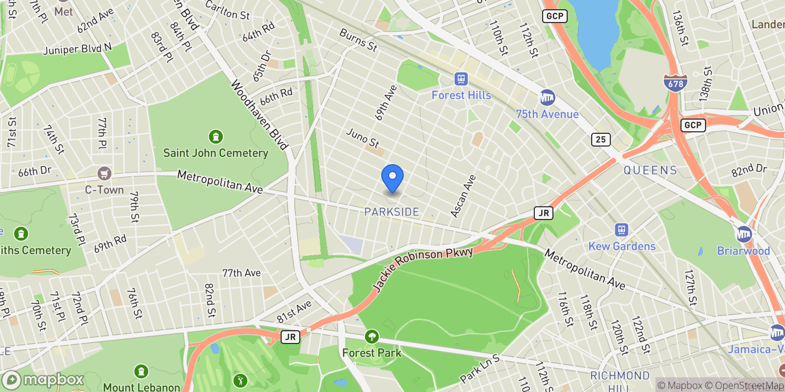 Map showing 70-43 Nansen Street , Forest Hills, NY 11375, New York, New York, United States.
