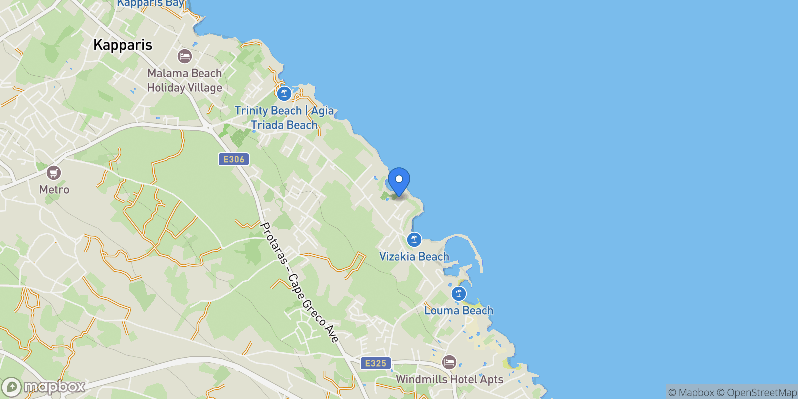 Map showing Filippou 21B, Pernera, Cyprus.