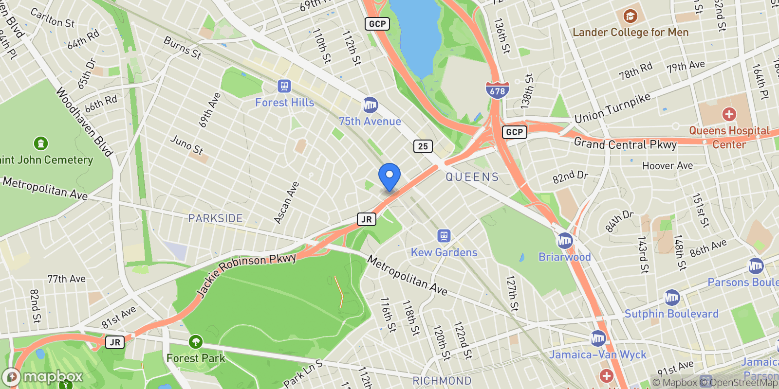 Map showing 117-19 Union Tpke. , Forest Hills, NY 11375, New York, New York, United States.