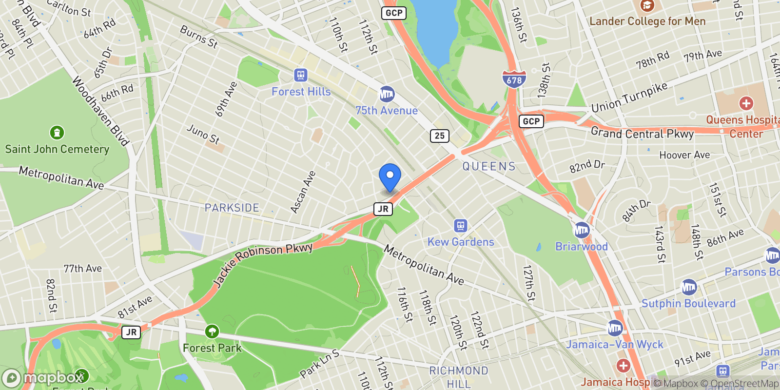 Map showing 116-33 Union Tpke. , Forest Hills, NY 11375, New York, New York, United States.