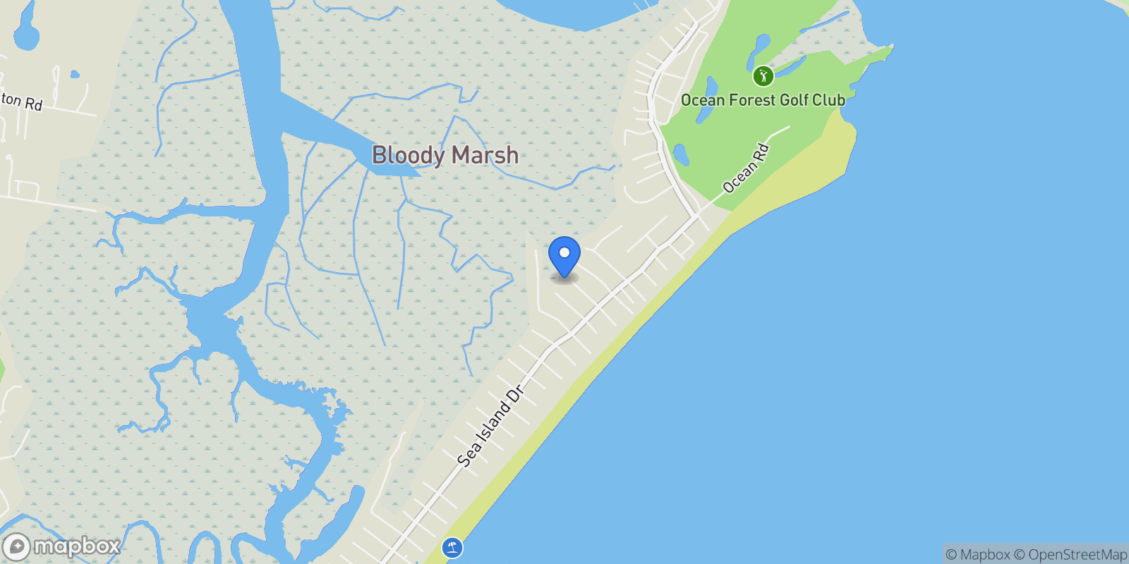 Map showing 600 Beach Club Drive, #623/624, SEA ISLAND, GA, 31561, Sea Island, Georgia, United States.