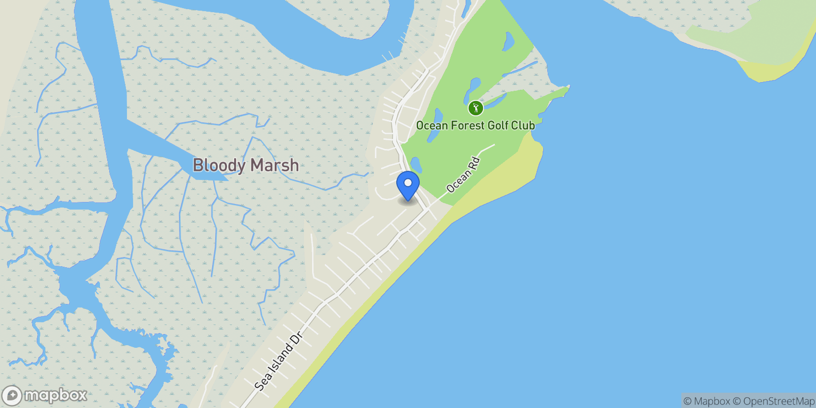 Map showing 300 Elizabeth Lane, #(Cottage 5, Sea Island, GA, 31561, USA, Sea Island, Georgia, United States.