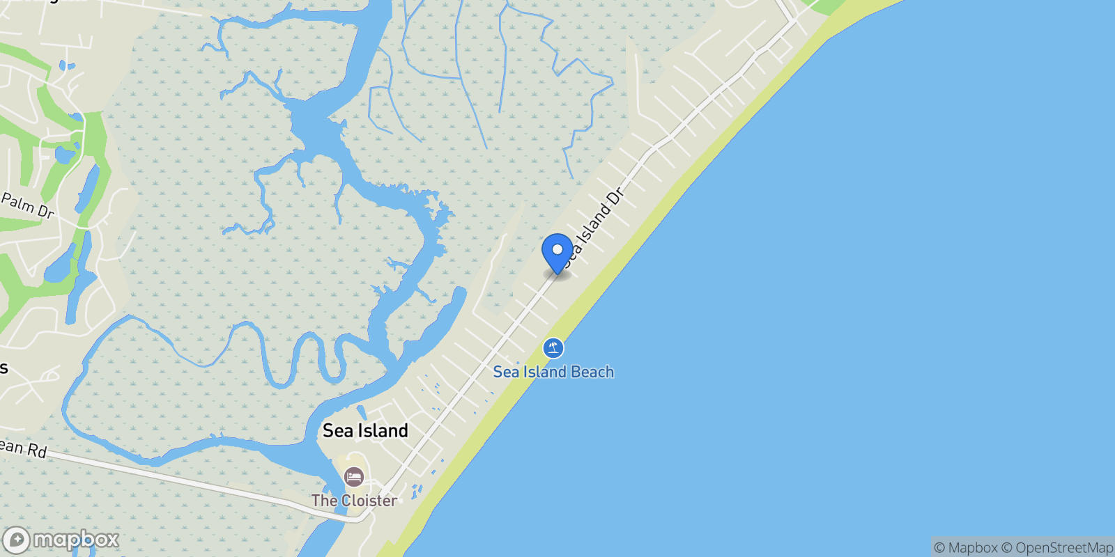 Map showing 1704 Sea Island Drive, Sea Island, GA, 31561, USA, Sea Island, Georgia, United States.