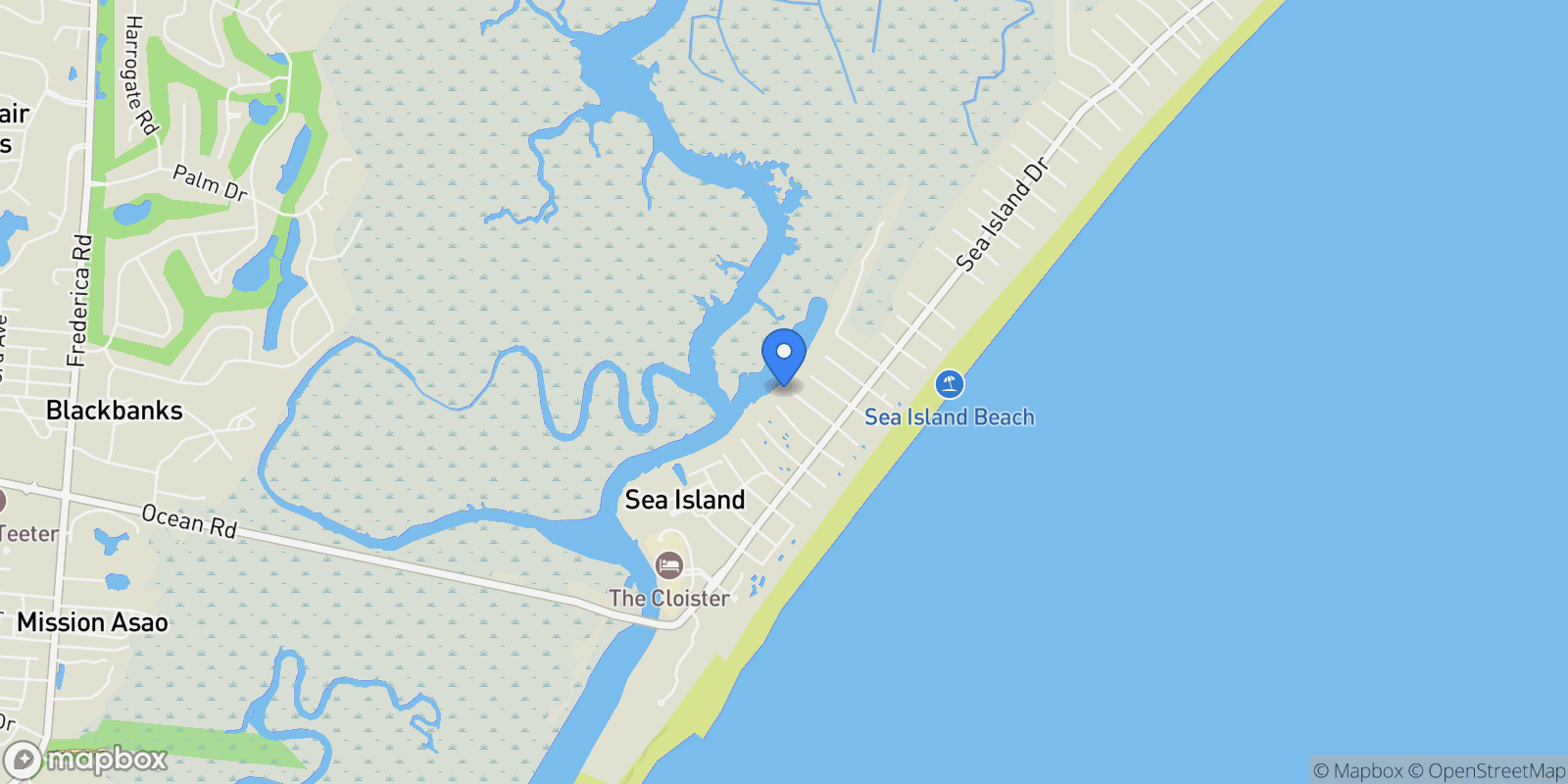 Map showing 261 W Tenth Street, #(Cottage 5, Sea Island, GA, 31561, USA, Sea Island, Georgia, United States.