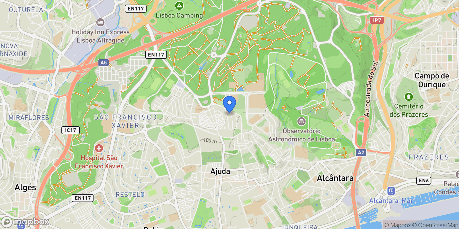 Map showing Ajuda, Lisbon, Portugal.