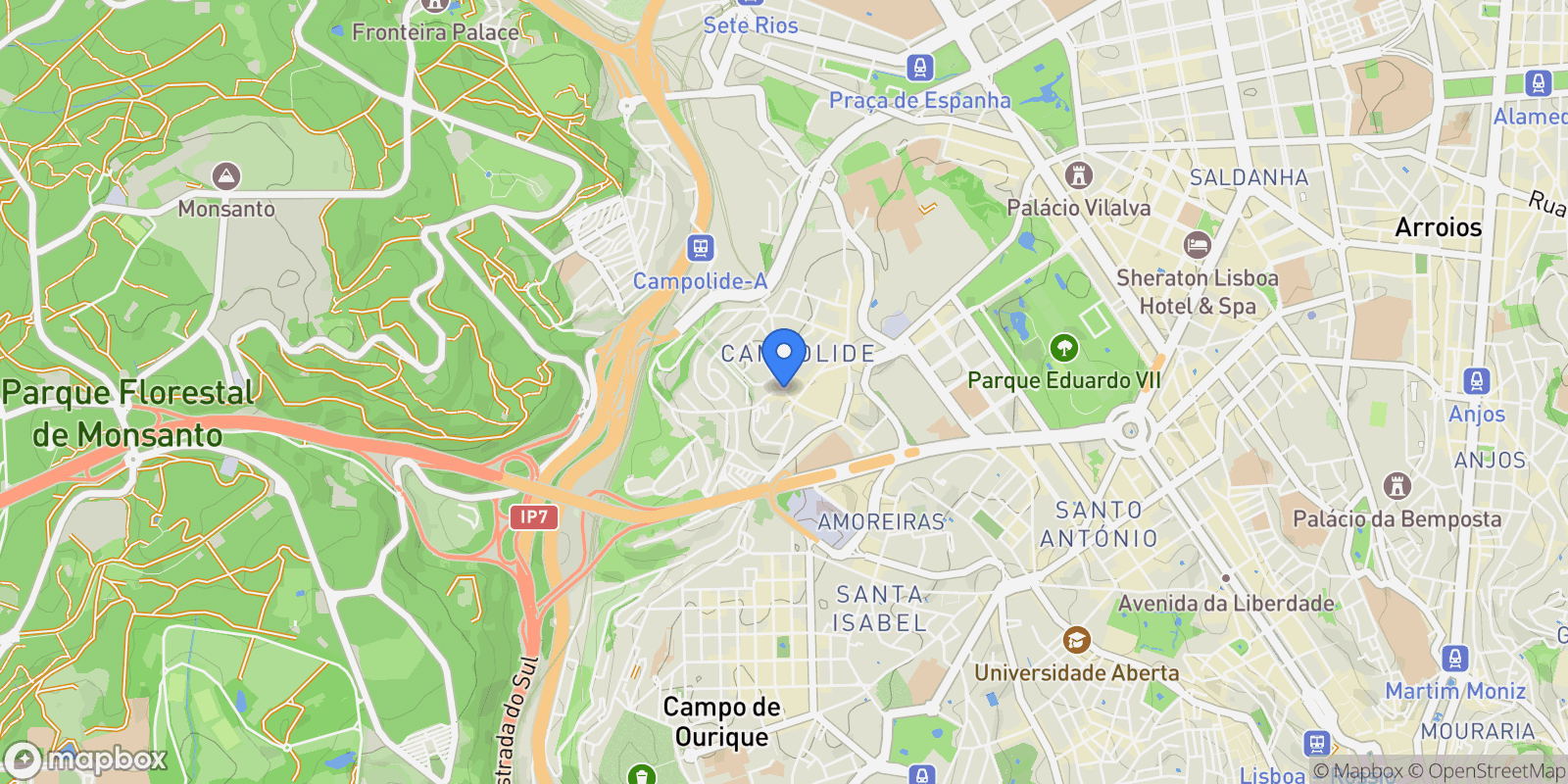 Map showing Campolide, Lisbon, Portugal.